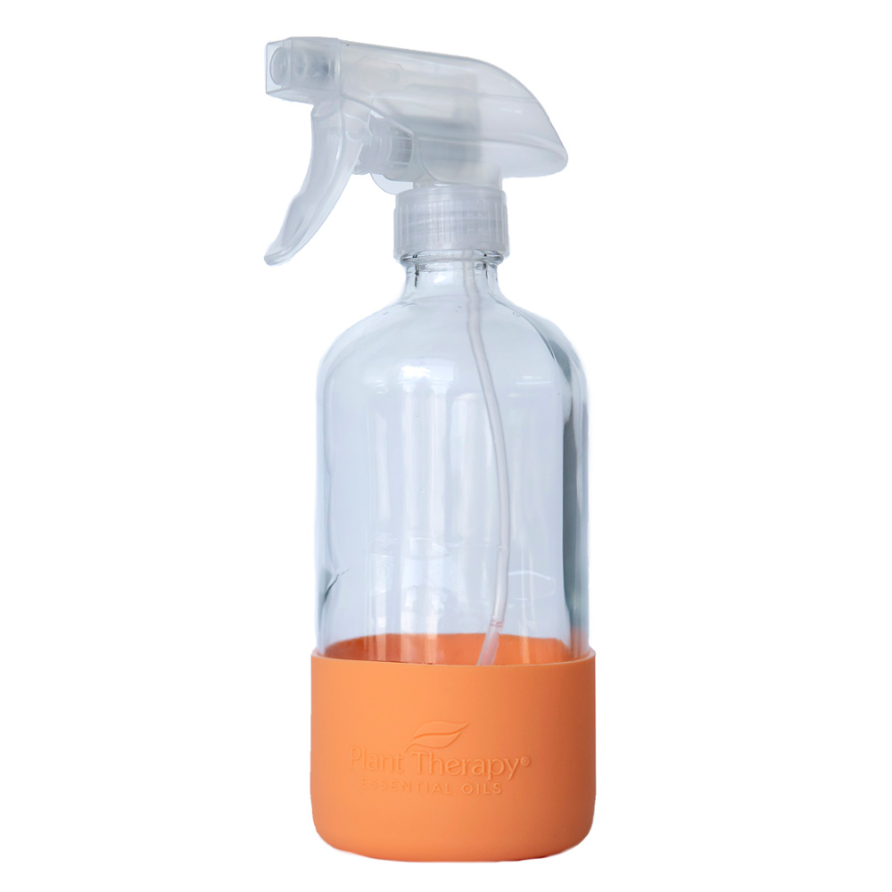 orange glass spray bottle household 16oz front