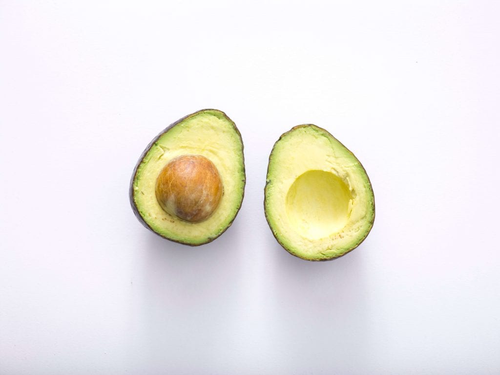 avocado halves to mash for a mask