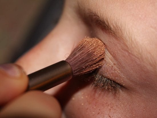 clean eye shadow as part of simple skin regimen