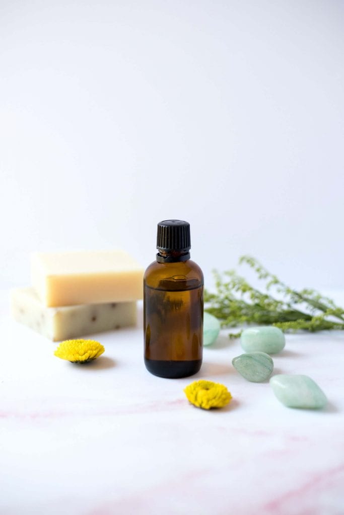 soap and oil for simple body skincare routine 