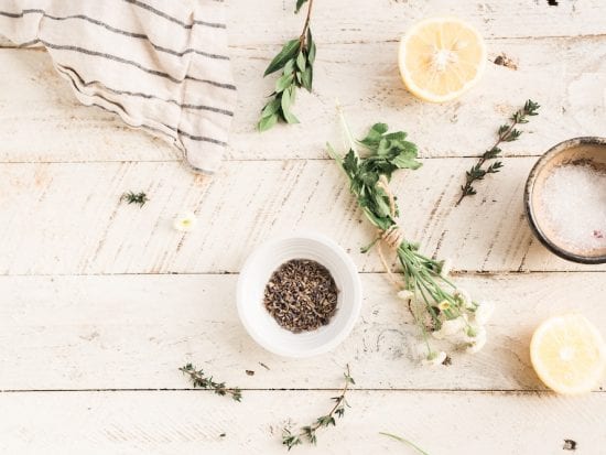 salt lemon herbs for pampering