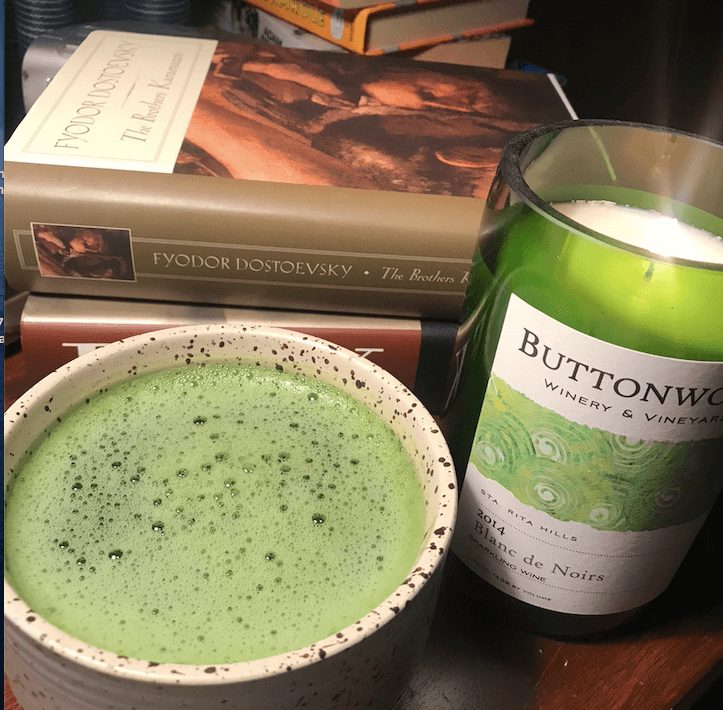 matcha with candle