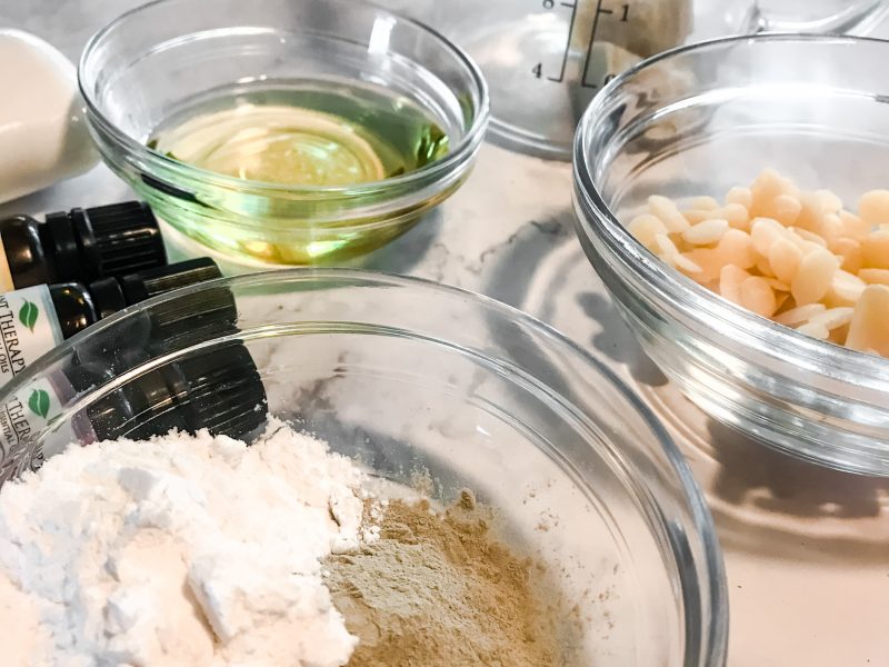 ingredients for homemade deodorant with bentonite clay