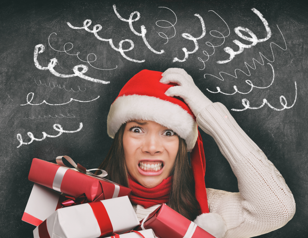 stressed woman during holidays