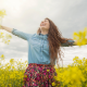 woman enjoying springtime