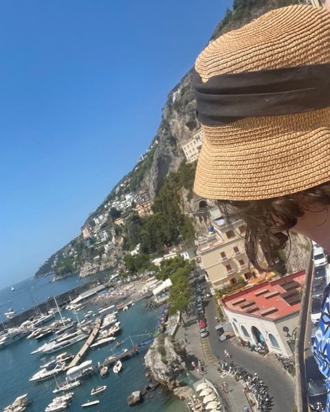 woman looking at the coast